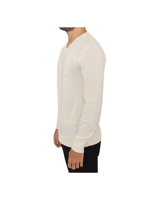 V-Neck Knitwear di Ermanno Scervino in White da Uomo