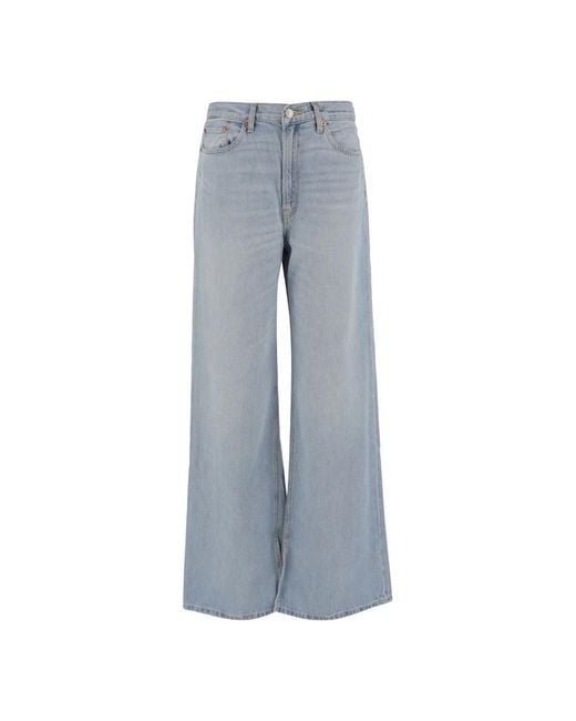 Re/done Jeans ,Blauw ,Katoen Cotton And Lyocell Jeans in het Blue