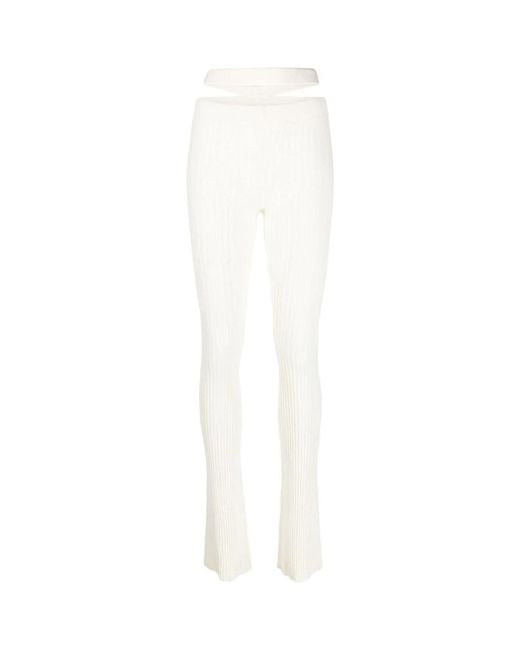 ANDREA ADAMO White Wide Trousers