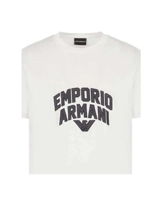 Emporio Armani Weißes T-Shirt Mit Kurzen Ärmeln 3R1Tbf1Juvz0101 in White für Herren