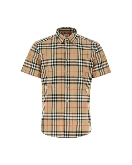 Short Sleeve Shirts Burberry pour homme en coloris Metallic