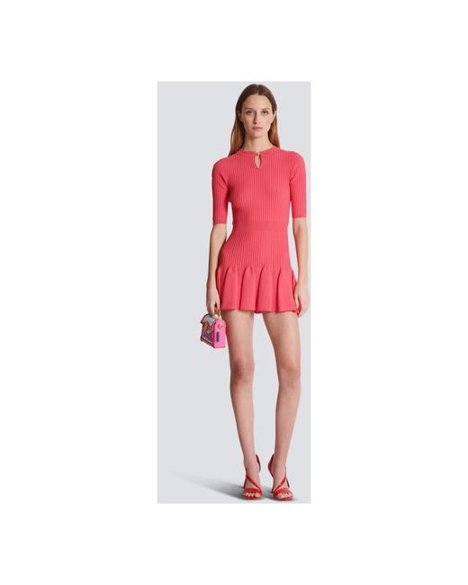 Balmain Knitted Dresses in het Pink