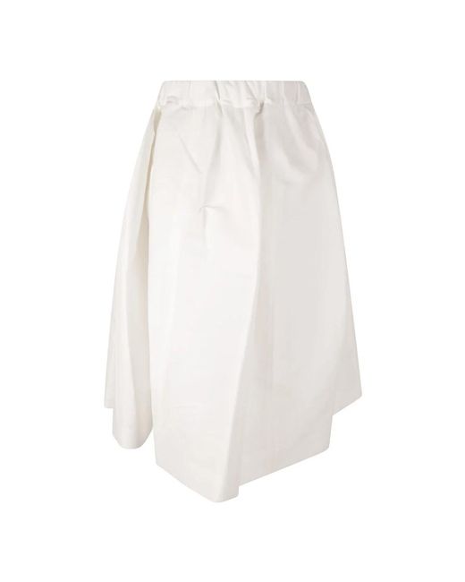 Marni White Weiße baumwollrock elastischer bund taschen,stilvolle röcke