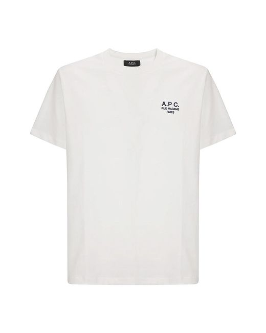 A.P.C. Tops ,Wit ,Katoen Standard T-Shirt Rue Madame in het White voor heren