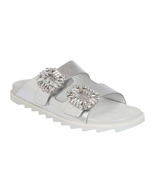 Roger Vivier White Sliders