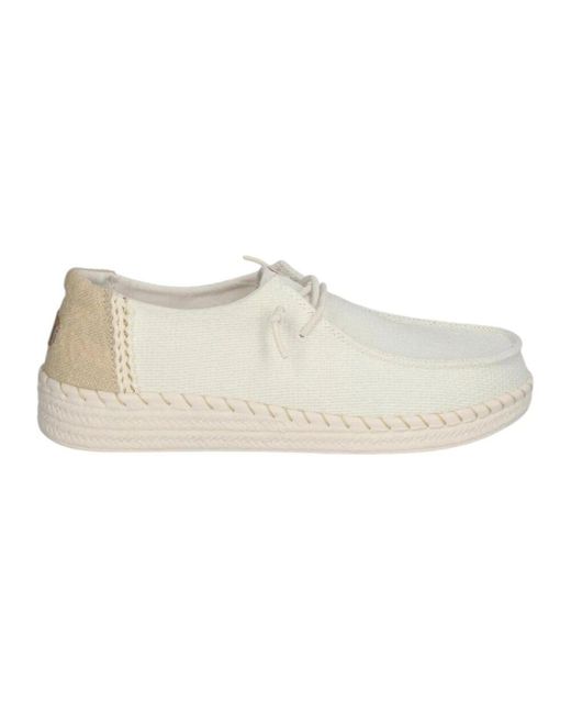 HeyDude White Laced Shoes