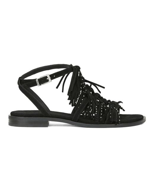 Ash Black Flat Sandals