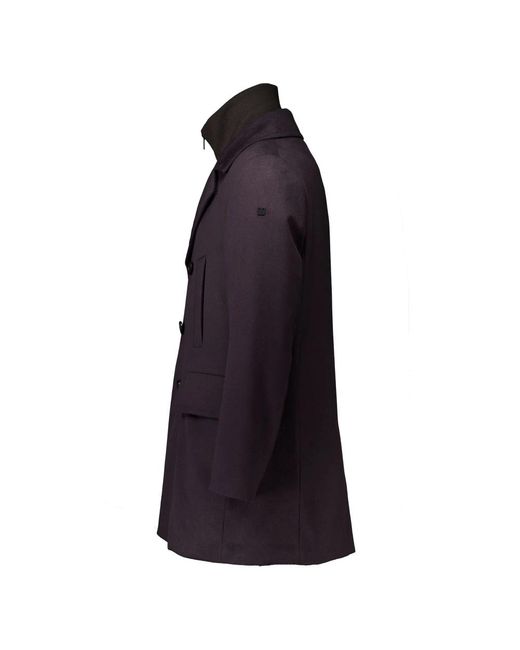 DUNO Blue Double-Breasted Coats for men