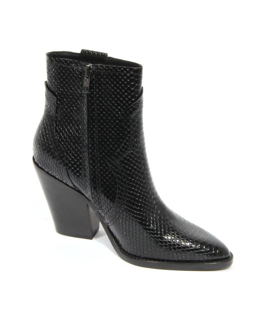 Ash Black Cowboy & Biker Boots