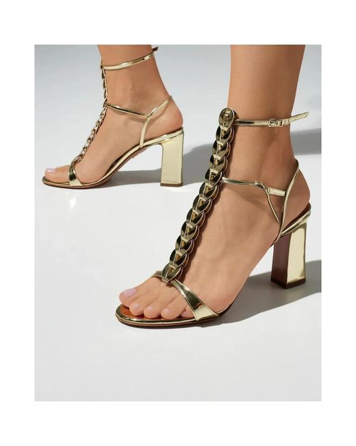 Aquazzura Metallic High Heel Sandals