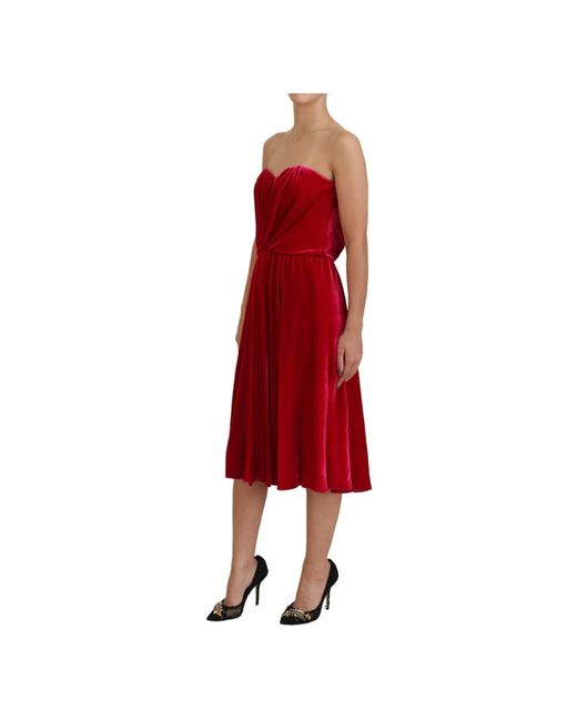 Dolce & Gabbana Red Midi Dresses