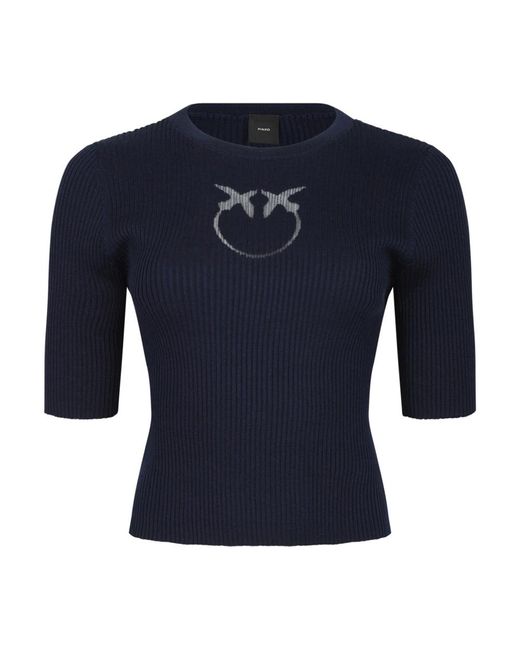 Round-Neck Knitwear di Pinko in Blue