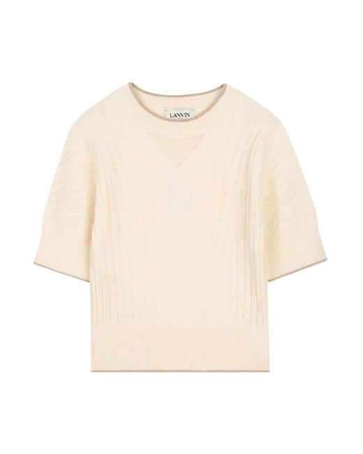 Lanvin Natural Rundhals-Strickware
