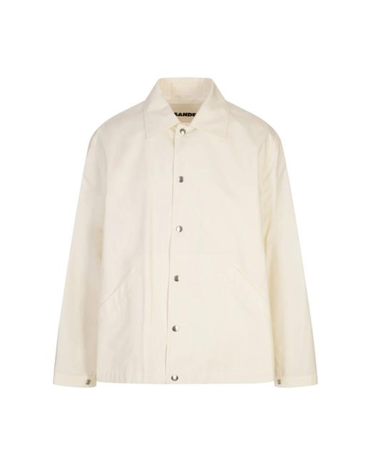 Jil Sander Weiße Baumwollbluse in Natural für Herren