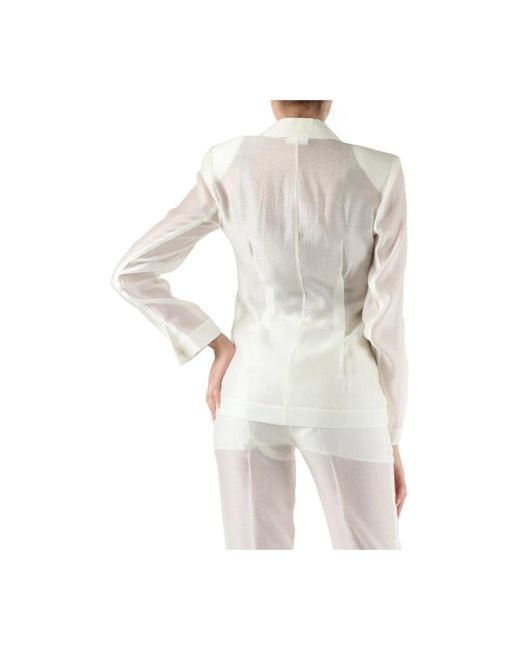 Calvin Klein White Lyocell reverskragen jacke mit logo