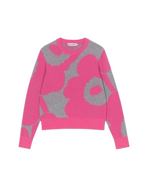 Marimekko Pink Round-Neck Knitwear