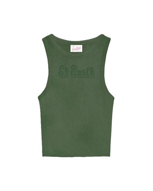 Mc2 Saint Barth Green Sleeveless Tops