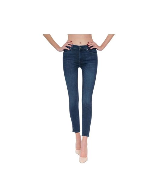7 For All Mankind Blue Cropped Jeans