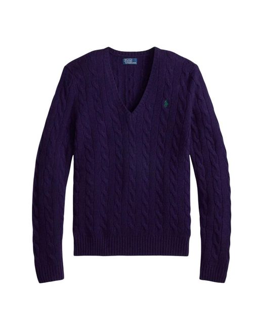 Ralph Lauren Blue V-Neck Knitwear
