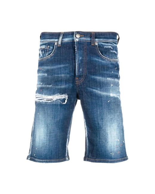 John Richmond Blue Denim Shorts for men
