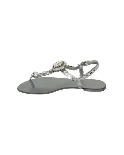 Dolce & Gabbana Gray Flat Sandals
