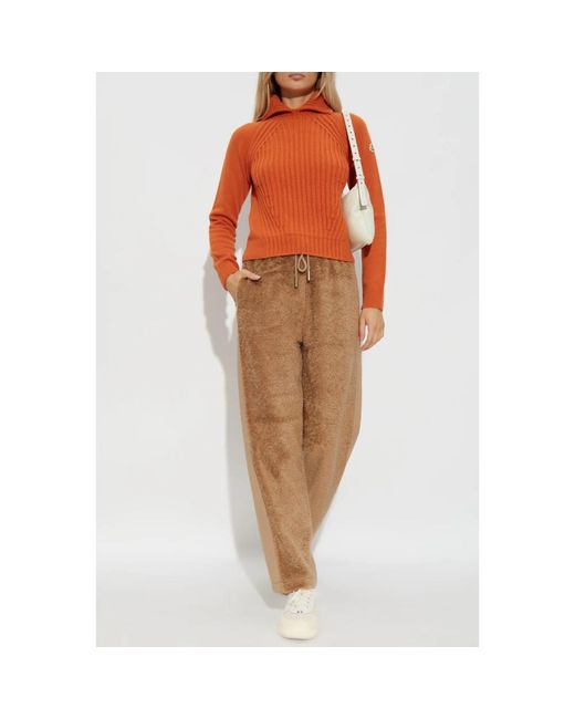 Moncler Truien & Vesten ,Oranje ,Wol Trui Met Kraag in het Orange