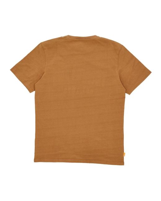 Timberland Tops ,Bruin ,Katoen Modern Wash Tee Wheat Boot T-Shirt in het Brown voor heren