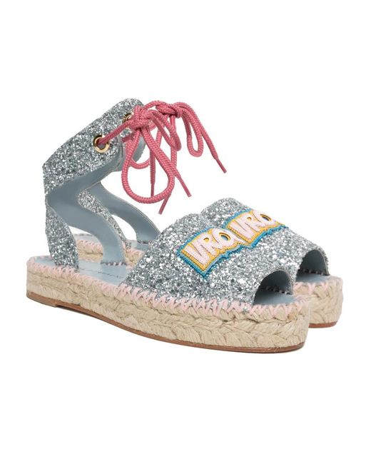 Chiara Ferragni Blue Flat Sandals