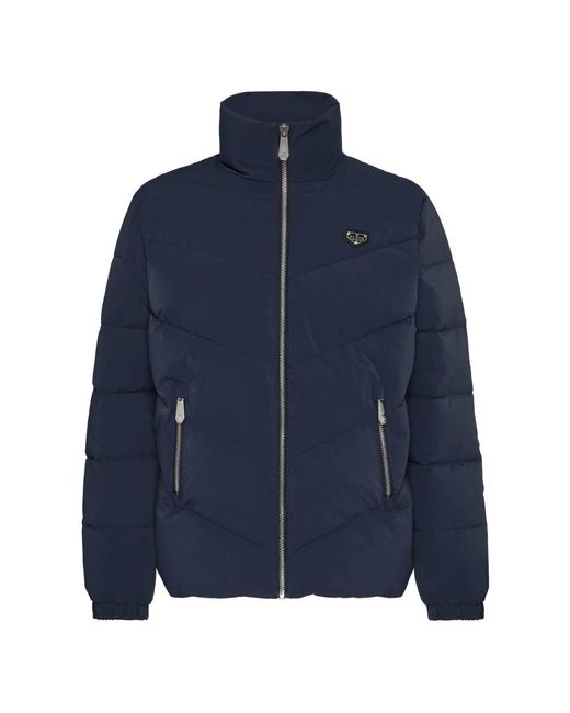 Philipp Plein Jassen ,Blauw ,Nylon Gewatteerde Nylon Jas in het Blue voor heren