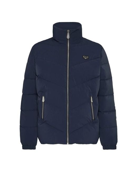 Philipp Plein Jassen ,Blauw ,Nylon Gewatteerde Nylon Jas in het Blue voor heren