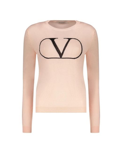 Valentino Garavani Pink Round-Neck Knitwear