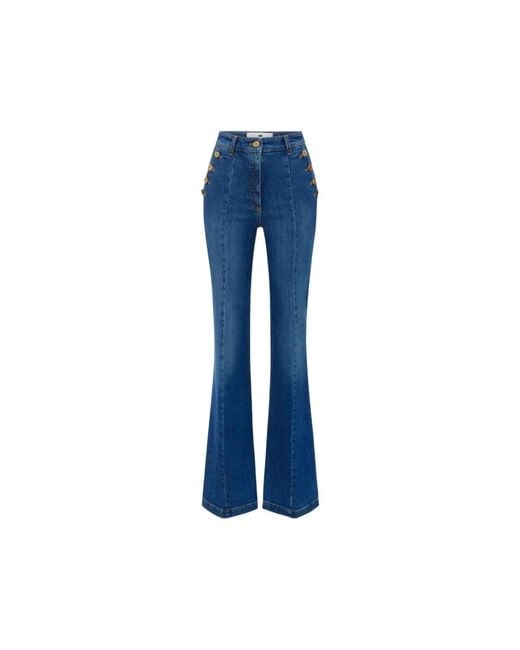 Elisabetta Franchi Blue Flare Jeans
