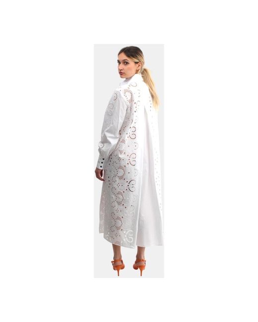 Liviana Conti White Weiße blumen besticktes kleid