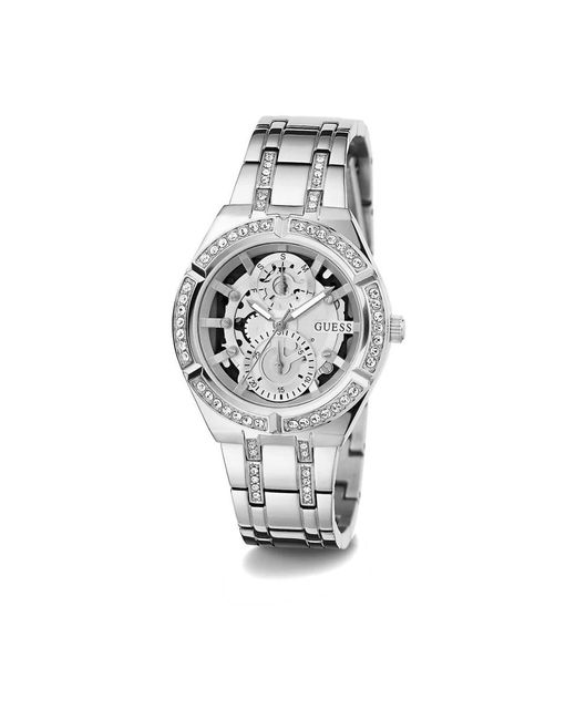 Guess Metallic Armbanduhr allara multifunktion skeleton silber gw0604l1