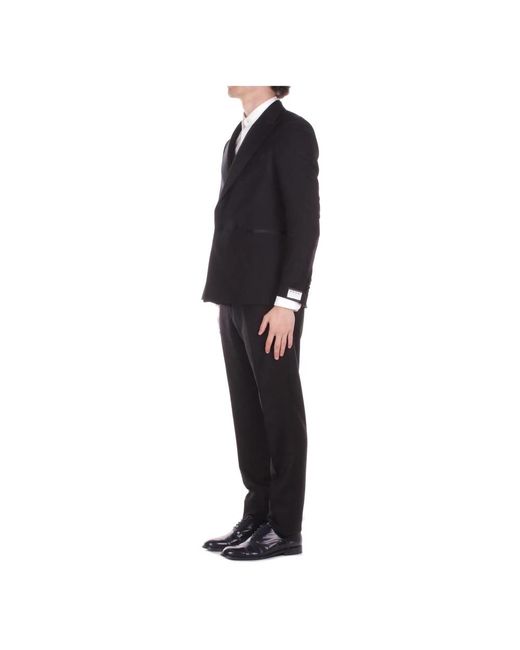 Tagliatore Double Breasted Suit in het Black voor heren