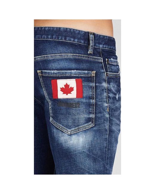 DSquared² Slim jeans mit kanada flagge patch in Blue für Herren