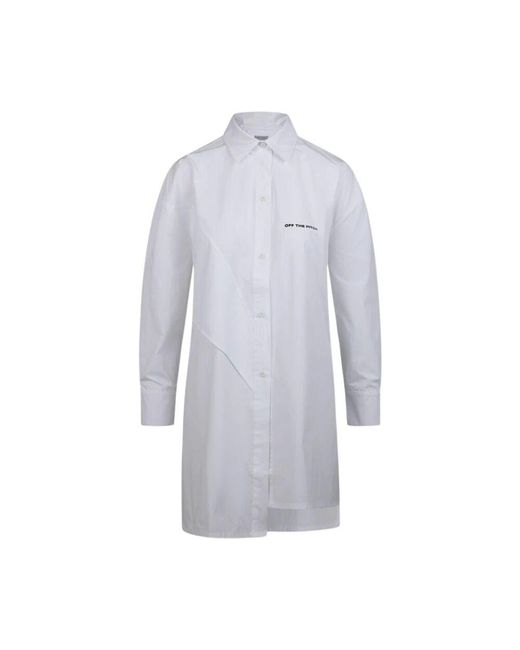 Off The Pitch Blue Deconstructive Oversized Weiße Bluse Damen