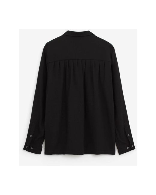 Séfr Overhemden ,Zwart ,Zwarte Viscose Shirt, Voorknoopsluiting, Lange Mouwen in het Black voor heren