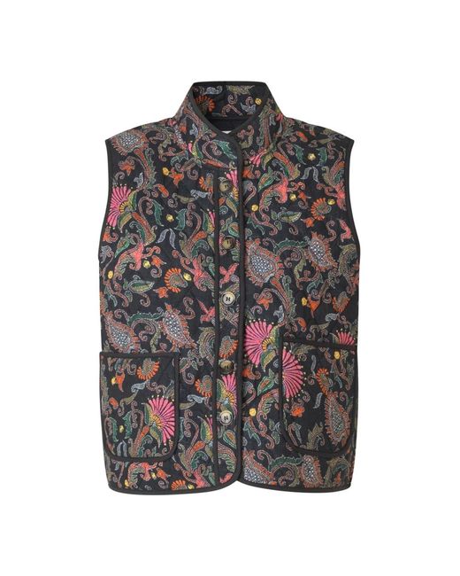 Lolly's Laundry Jassen ,Veelkleurig ,Katoen Gewatteerde Bloemenprint Vest in het Gray