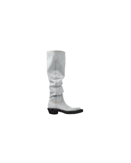 Camper White Cowboy & Biker Boots