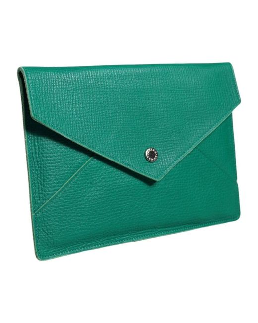 Dolce & Gabbana Green Grüne leder clutch geldbörse tablet hülle