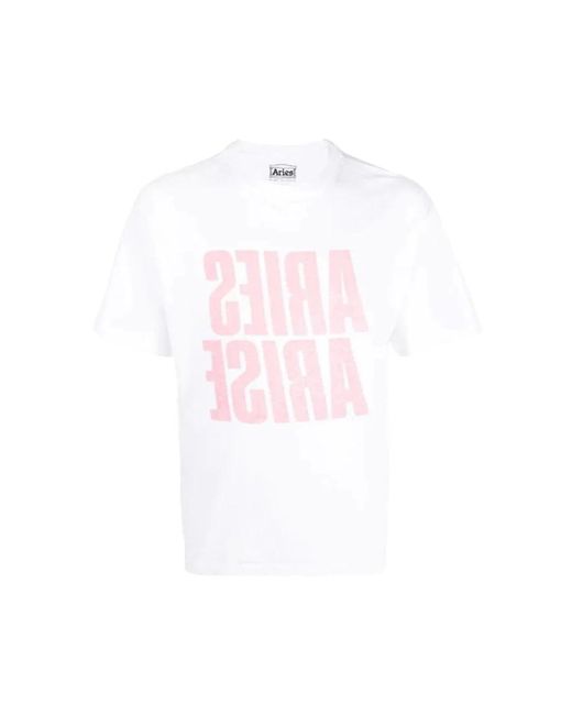 Aries T-Shirts in Pink für Herren