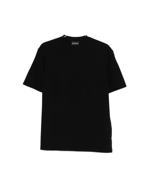 Emporio Armani Black Textured Finish T-Shirt for men
