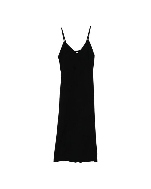 Lisa Yang Kleedjes ,Zwart ,Kasjmier Spaghetti Strap V-Hals Gebreide Jurk in het Black