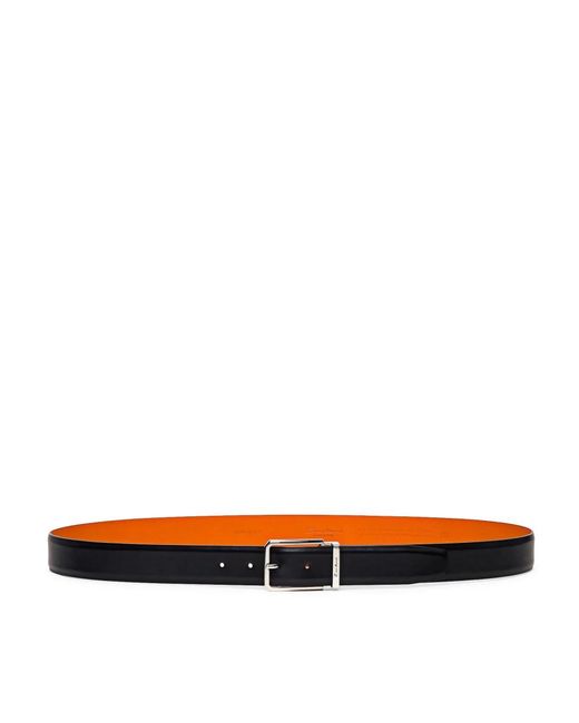 Santoni Accessoires ,Blauw ,Leer Gepolijste Leren Verstelbare Riem in het Orange voor heren