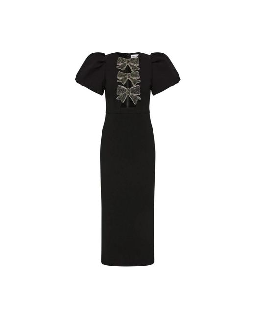 Midi Dresses Rebecca Vallance de color Black