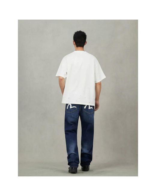 Evisu Printed Pocket Jeans in het Blue voor heren