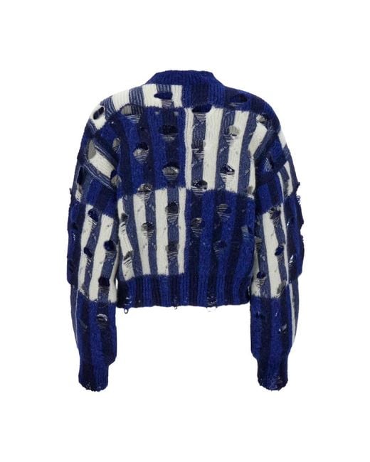 Off-White c/o Virgil Abloh Blue Round-Neck Knitwear