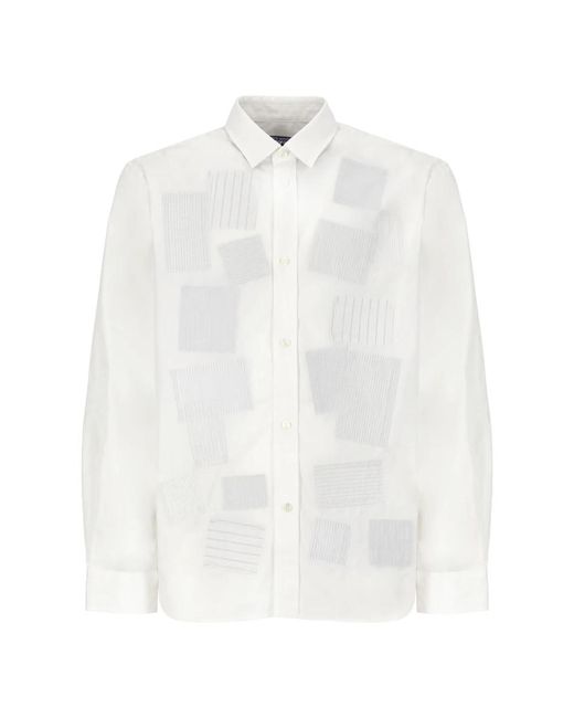 Camicia uomo bianca cotone maniche lunghe di Junya Watanabe in White da Uomo