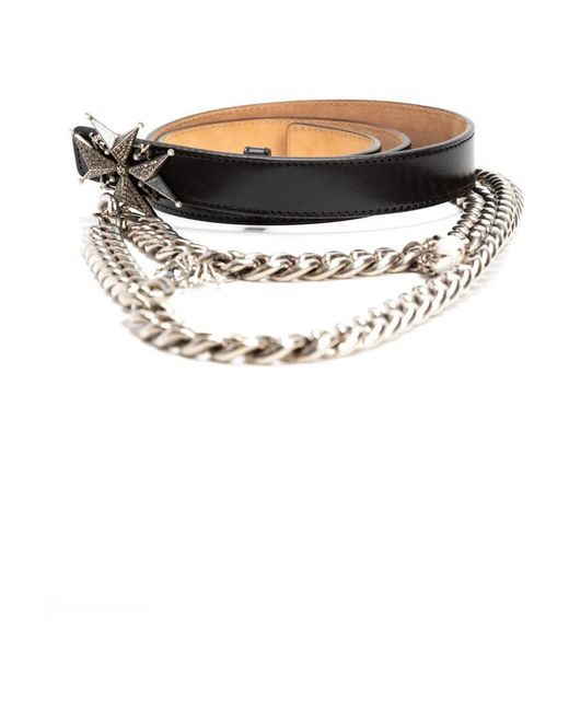 McQueen Metallic Ledergürtel